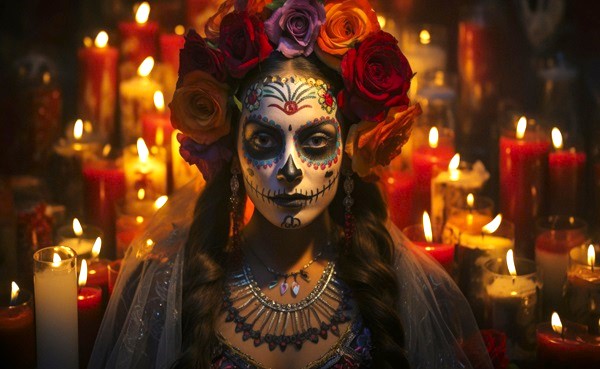 Hallozeen et fêtes des morts à playa del carmen au Mexique.